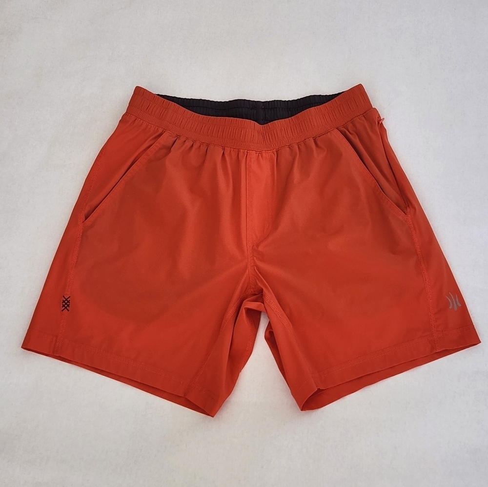 || RHONE || Mens Shorts, Unlined, Orange, Drawstring, Swim, Athletic Sz M